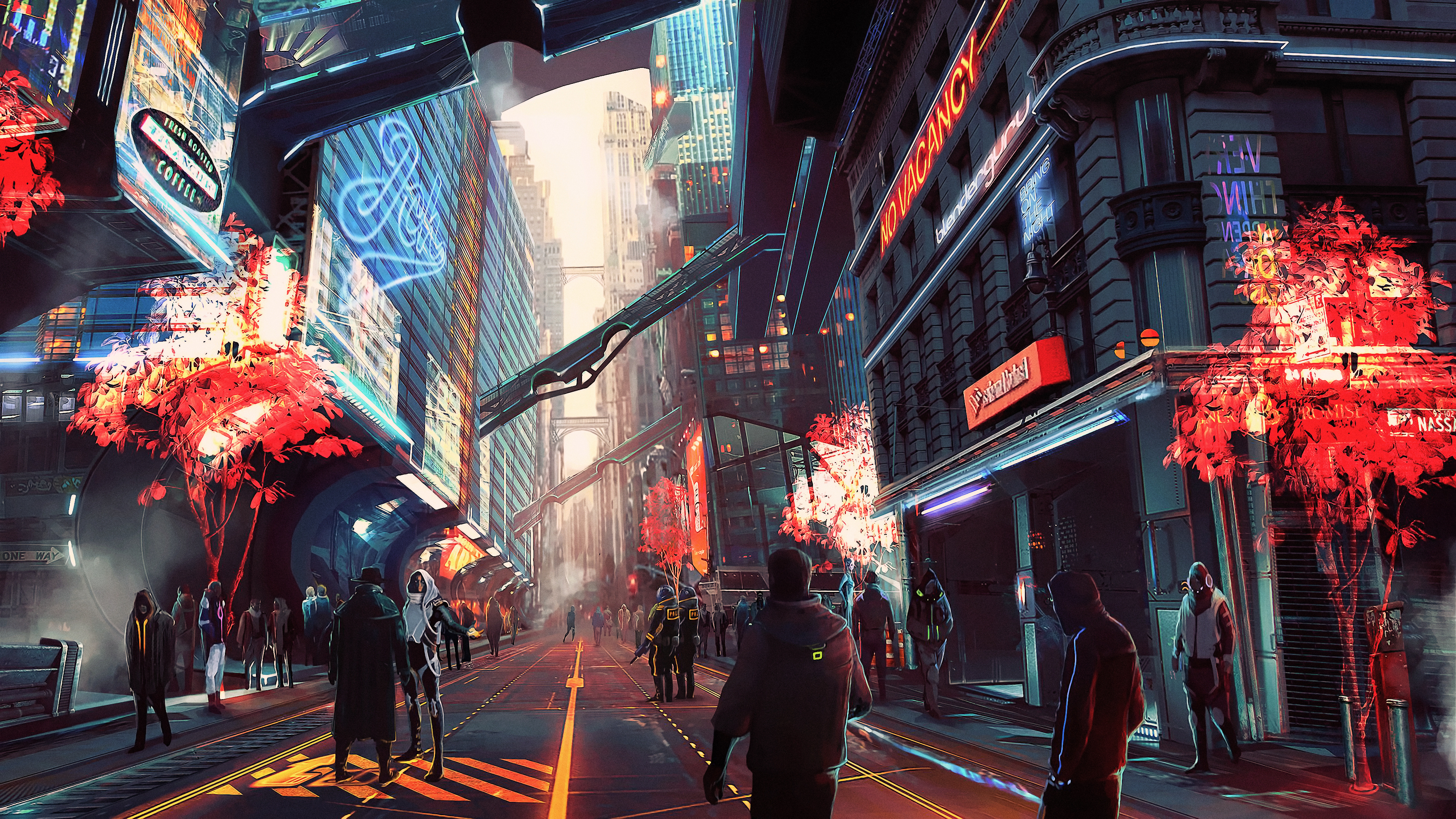 Free download futuristic city cyberpunk science fiction cityscape city computer wallpaper 4K wallpaper, Wallpaper(s)
