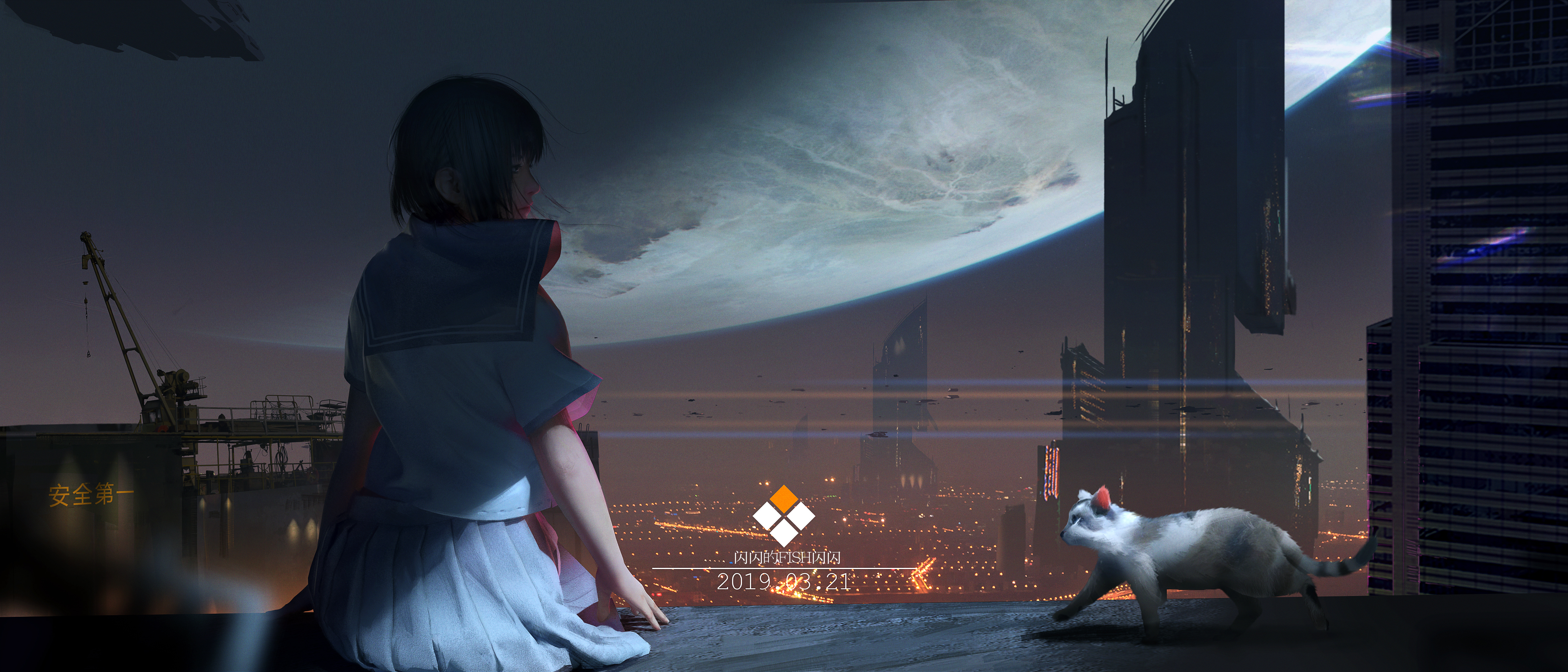 Free download skyscraper futuristic future city spaceship city lights computer wallpaper 4K wallpaper, Wallpaper(s)