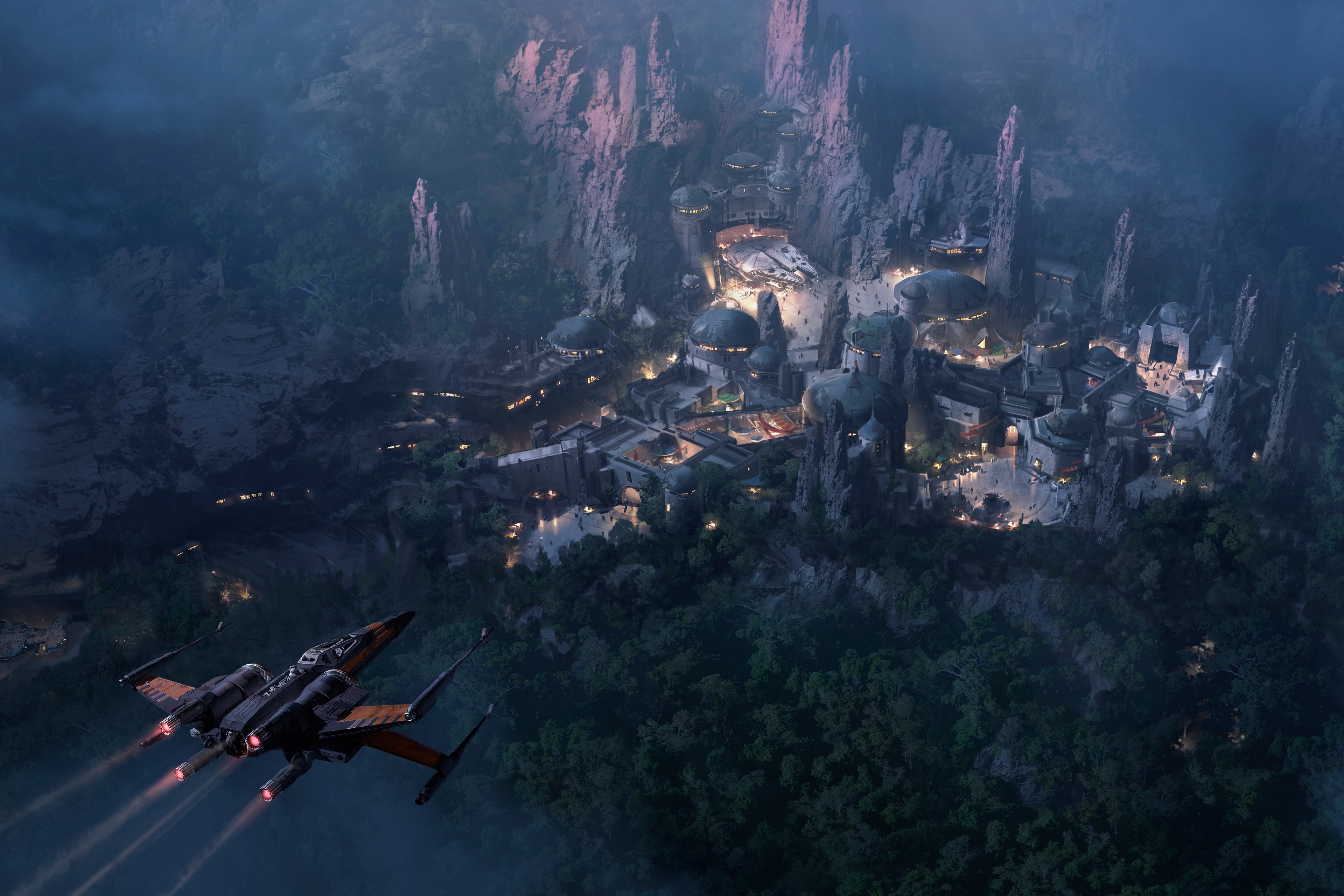 Free download Star Wars Science Fiction Spaceship Mountain Forest Fortress City Computer Wallpaper 4K Wallpaper, Wallpaper & 7wallpaper