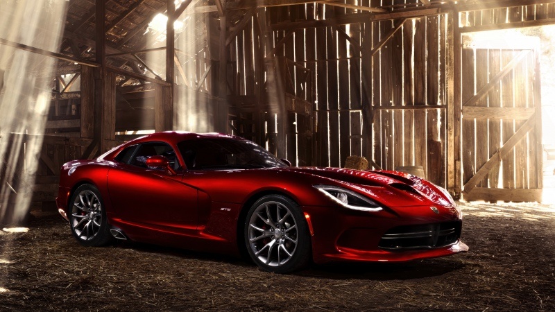 Free download Dodge Viper SRT GTS 5K Sports car Red cars Barn Sunlight, Wallpaper(s)