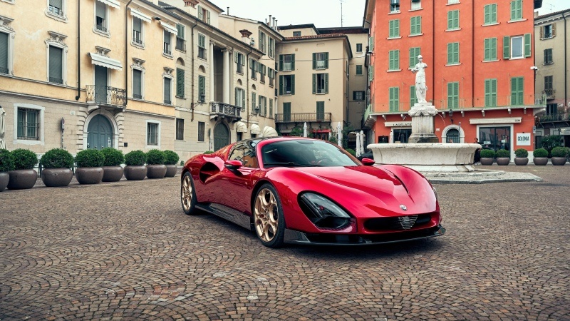 Free download Alfa Romeo 33 Stradale Italy Red cars Supercar Rome Italian 5K, Wallpaper(s)