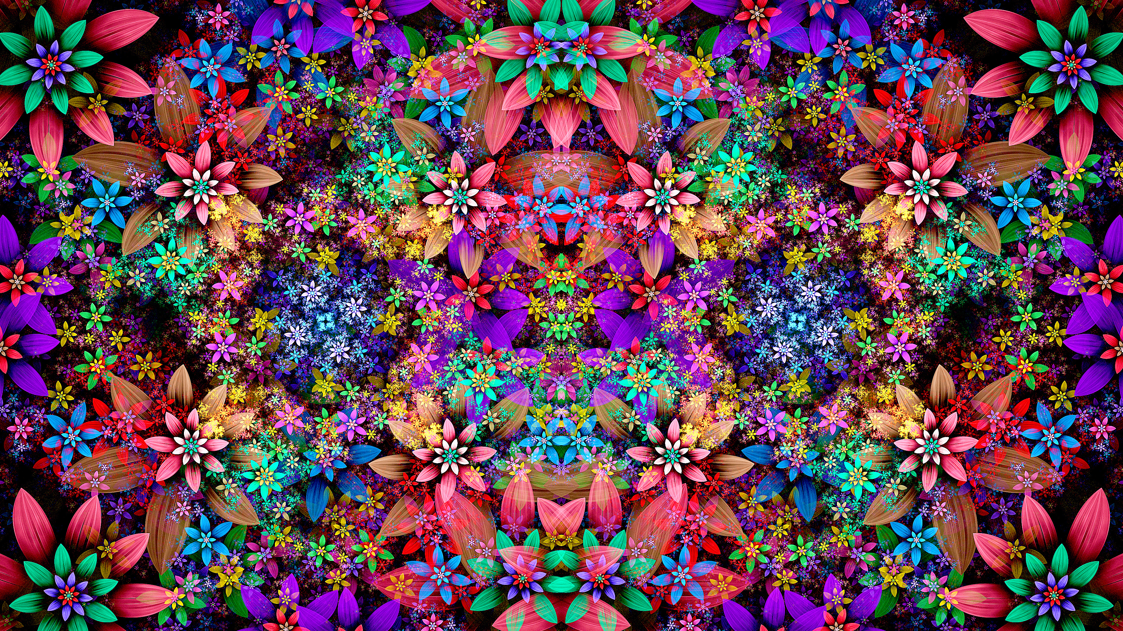 Free download abstract flower leaf mirror symmetry computer wallpaper 4K wallpaper, Wallpaper(s)