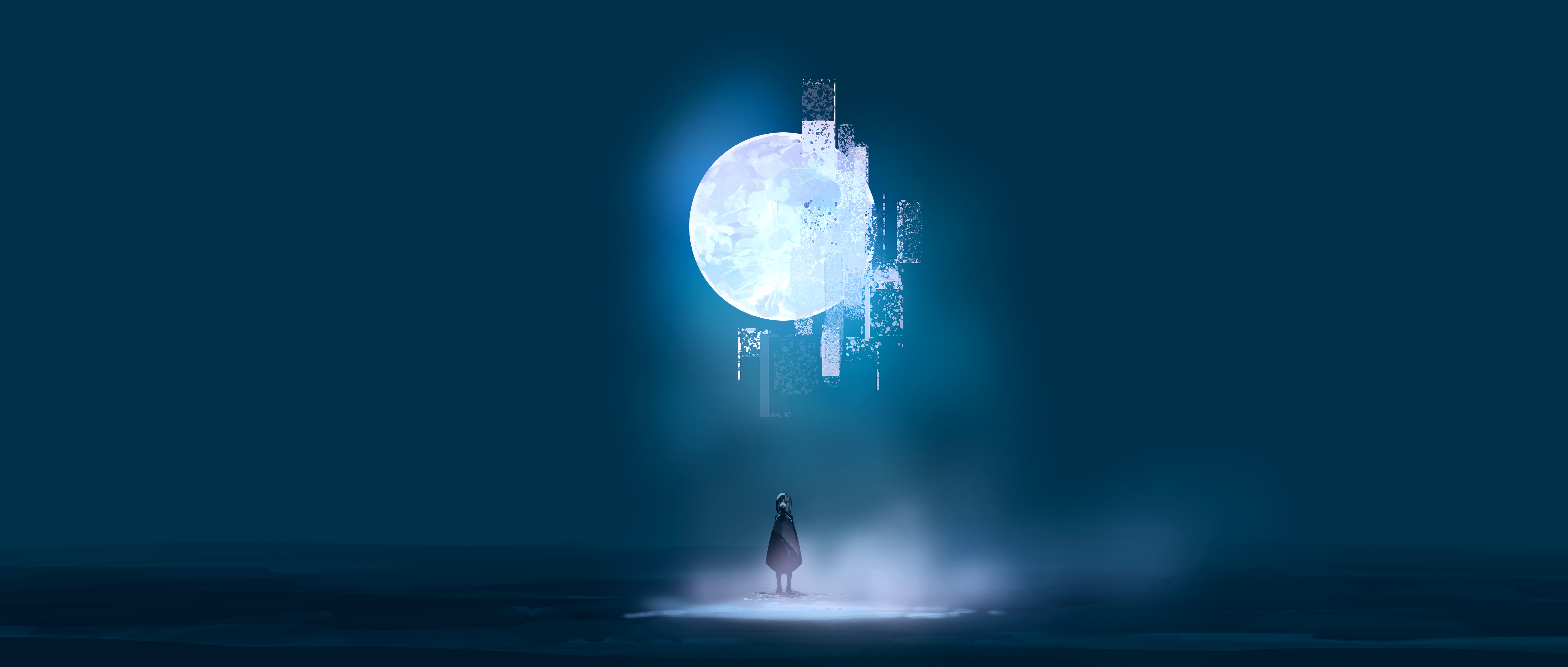 Free download Elegant AI Art Picture Illustration Concept Art Environment Landscape Abstract Painting Sky Moon Computer Wallpaper 4K Wallpaper, Wallpaper website provided.